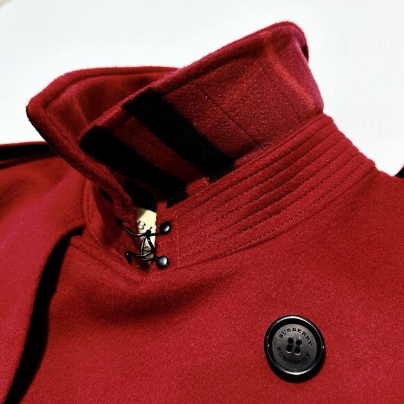 NWT Burberry The Kensington Men US 42 Mid Length Wool Cashmere Red Coat $3,890 - Picture 6 of 10